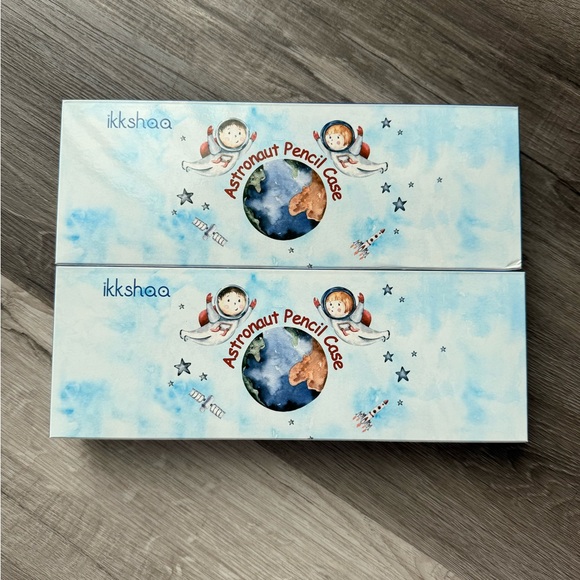 2-Pc Ikshaa Astronaut Pencil Case –‎ Double-Sided with Calculator & Ruler - Picture 2 of 9